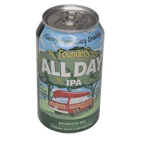 Founders All Day IPA Session Empty Beer Can Bottom Opened Jeep Wagoneer Canoe